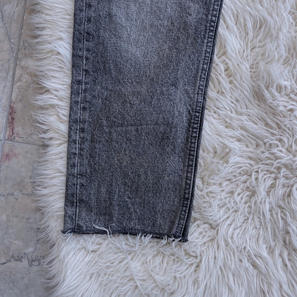 Zara Black Acid Wash Cropped Straight Leg Jeans - Picture 6 of 6